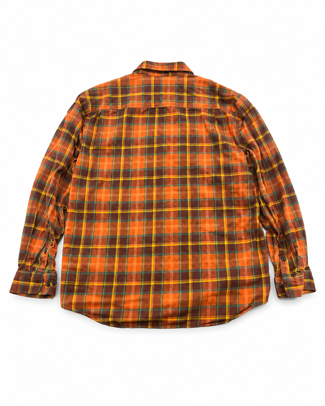 Carhartt Plaid Heavyweight Flannel Shirt - Orange/Brown - XXL