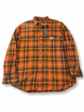 Carhartt Plaid Heavyweight Flannel Shirt - Orange/Brown - XXL