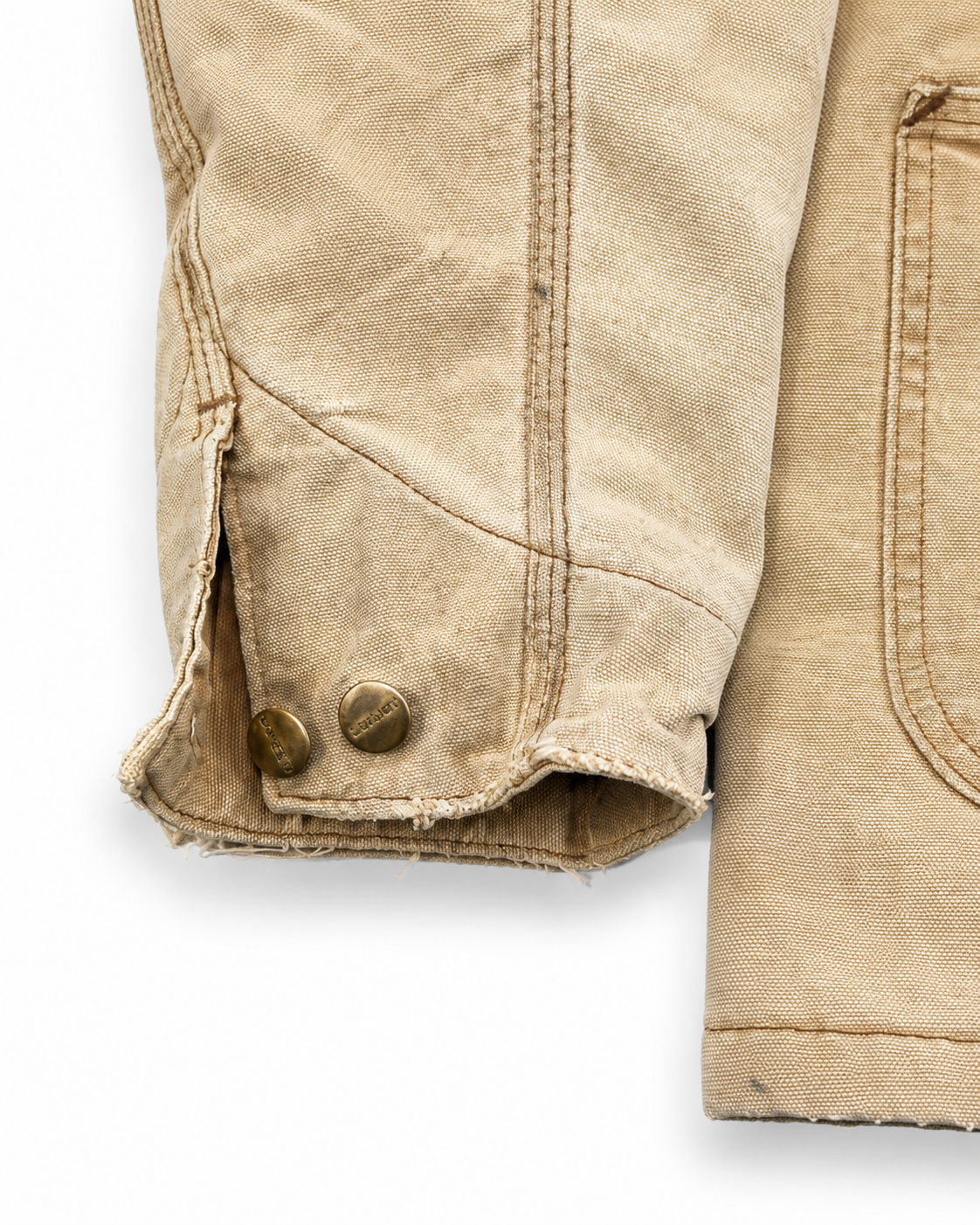 Vintage Carhartt Blanket Lined Chore Coat – Tan Duck Canvas Work Jacket – Men’s L
