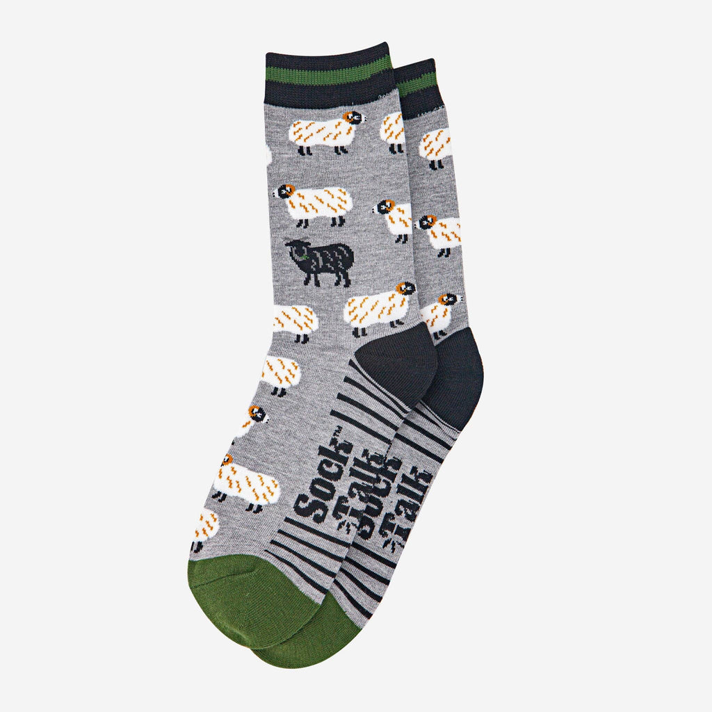 Men's Bamboo Socks - Grey Marl/Green, Black Sheep
