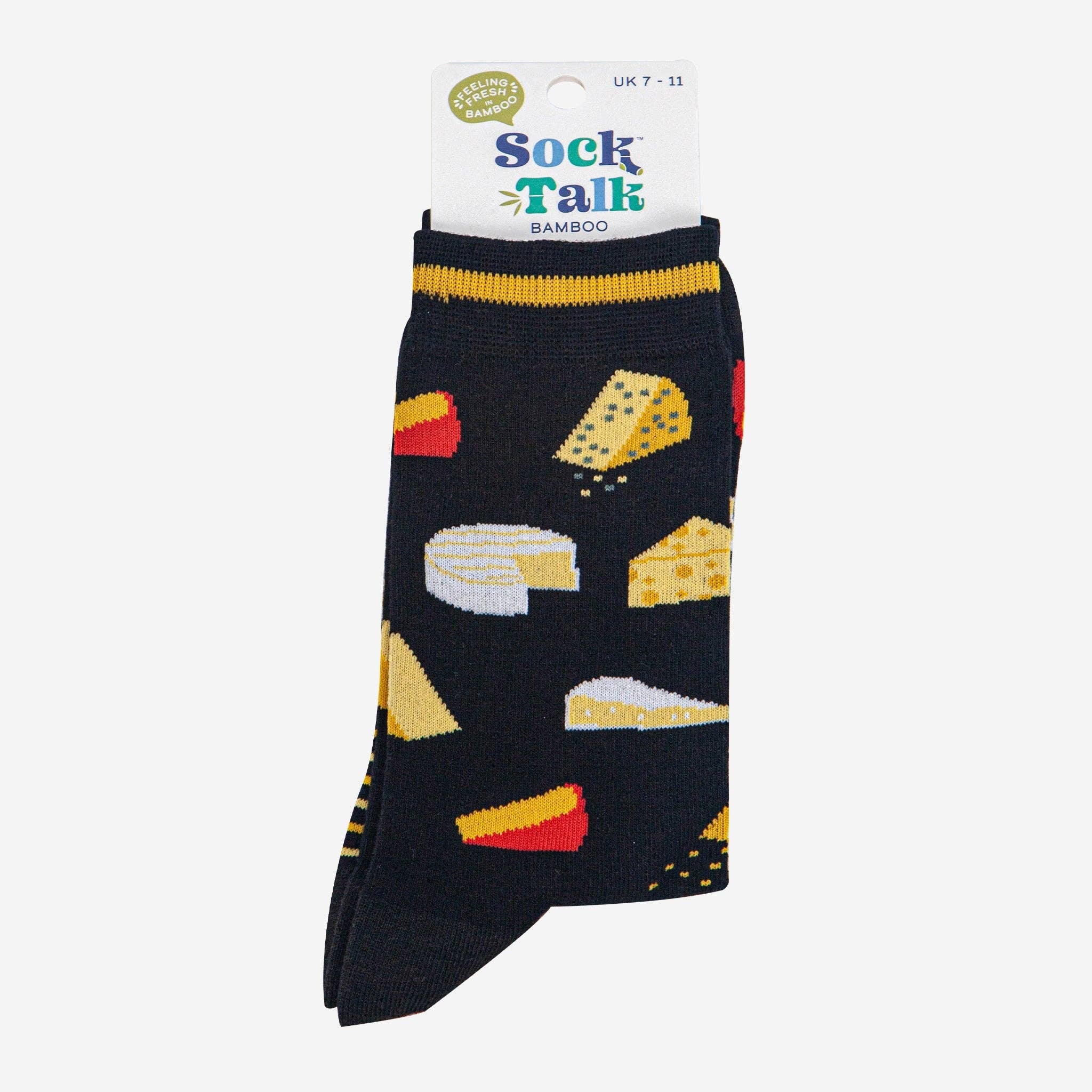 Men's Bamboo Socks - Black, Cheese