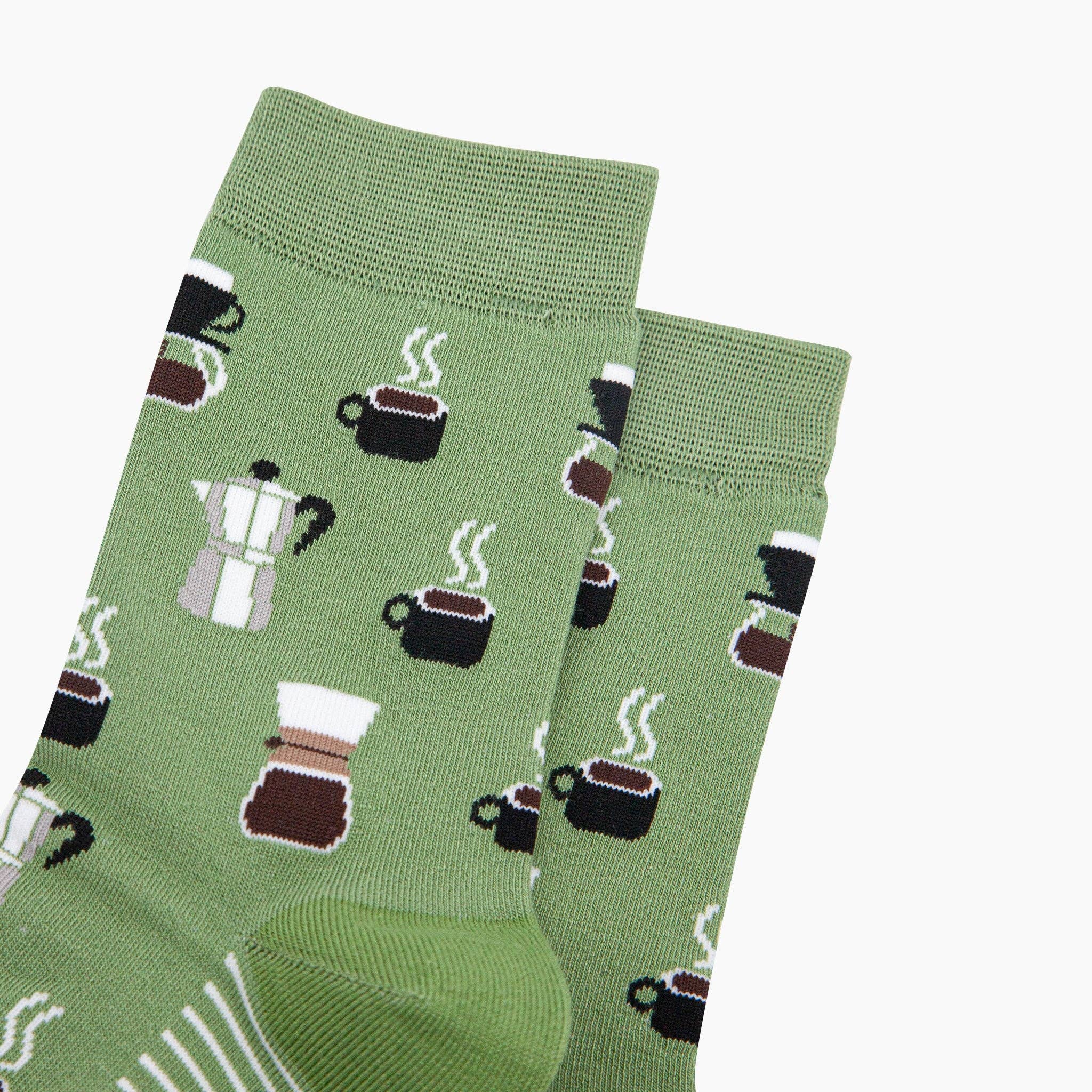 Coffee Lovers Bamboo Socks in Green