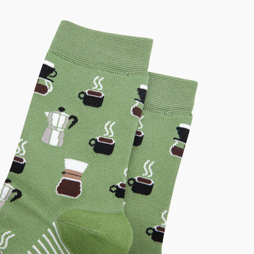 Coffee Lovers Bamboo Socks in Green