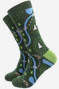 Men's Bamboo Socks - Green, Bike Map