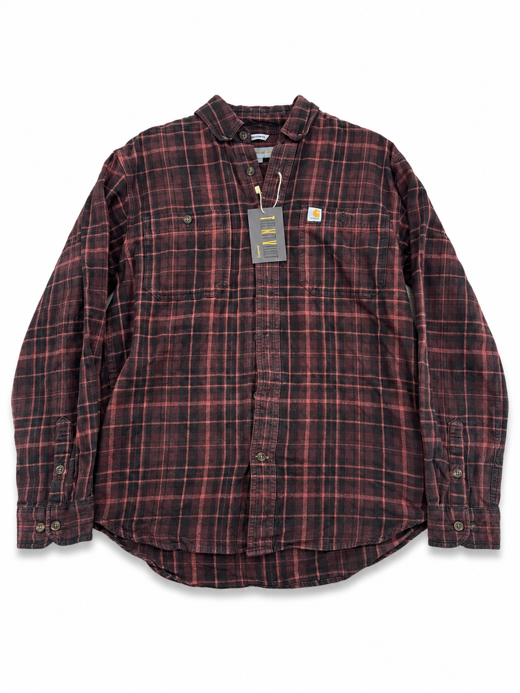Carhartt Heavy Flannel Shirt – Burgundy / Black Check - M