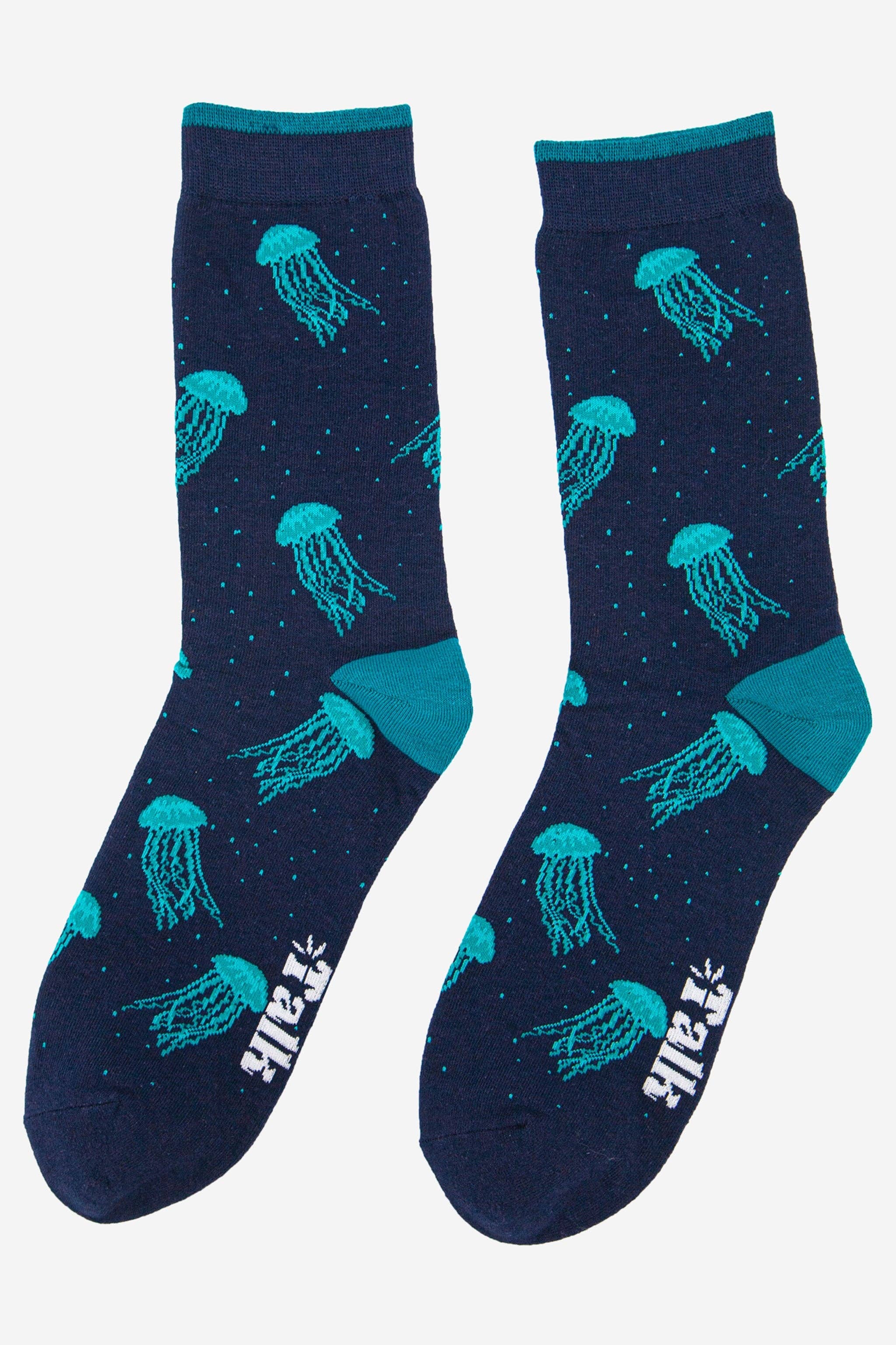 Men's Bamboo Socks - Blue, Jellyfish