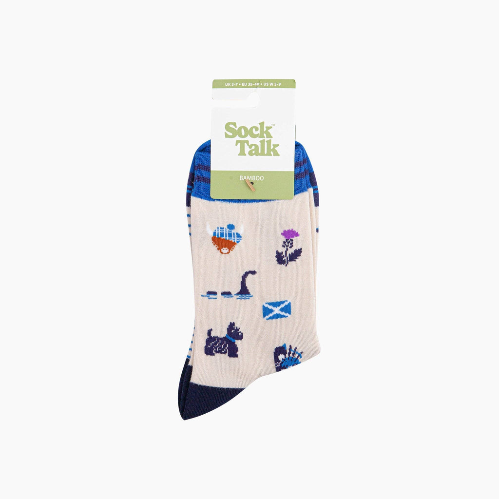 Scotland Landmarks Bamboo Socks in Cream