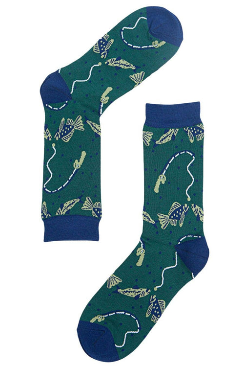 Men's Bamboo Socks - Green, Fishing