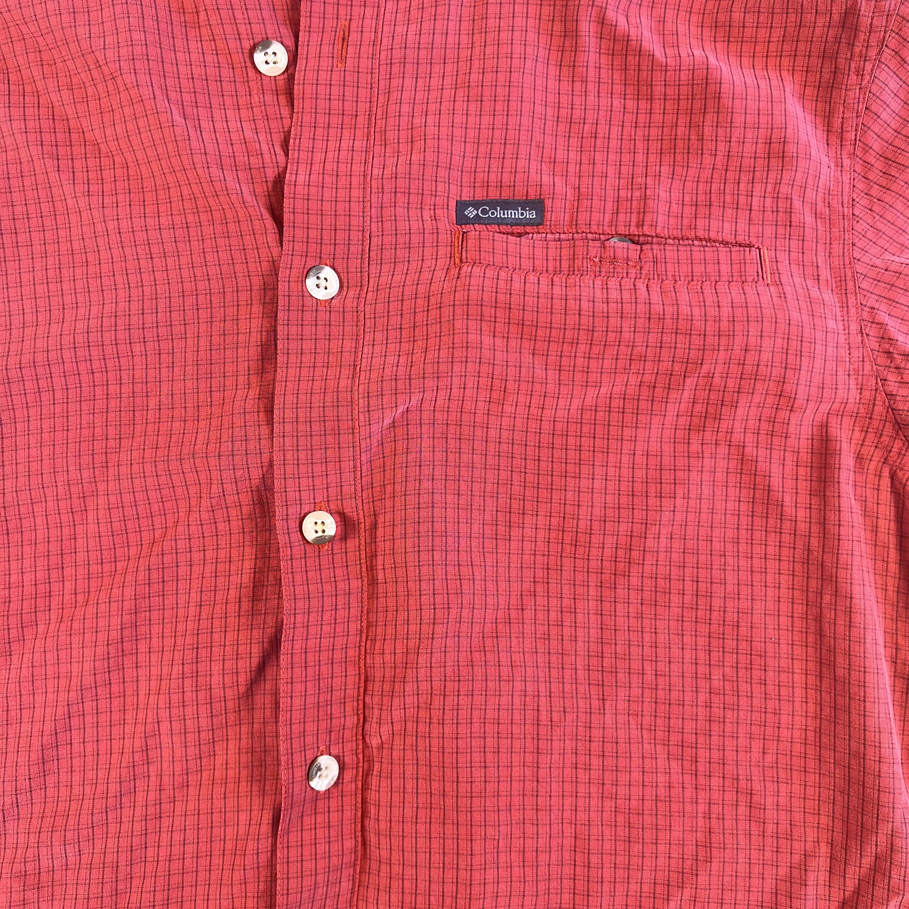 Mens Red Columbia Omni-shade Shirt M