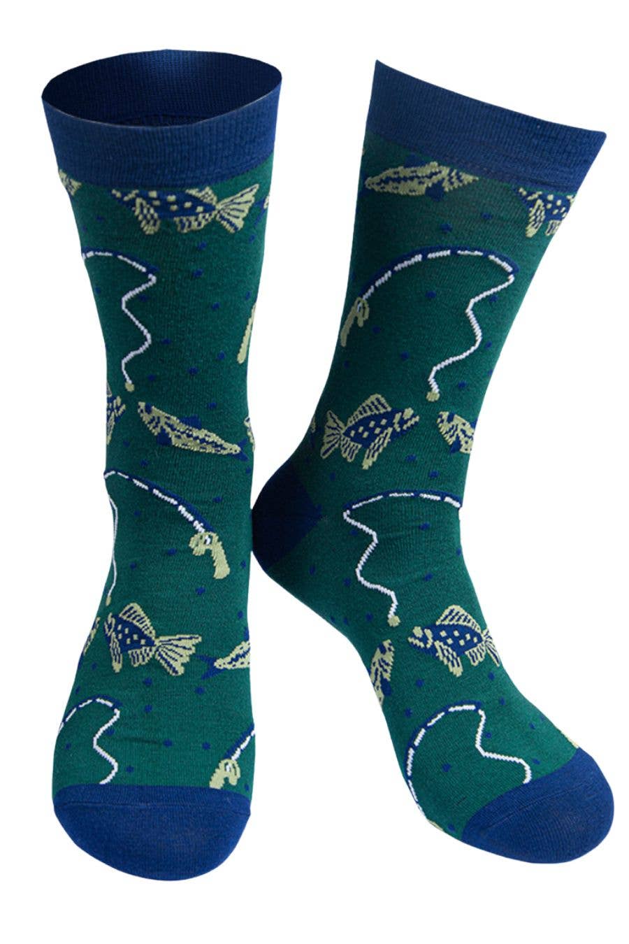 Men's Bamboo Socks - Green, Fishing