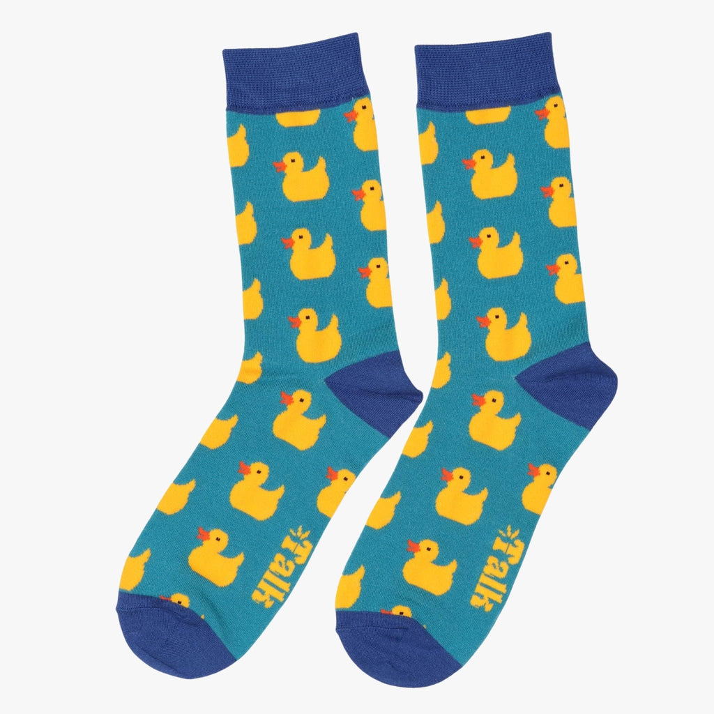 Rubber Duck Bamboo Socks in Turquoise