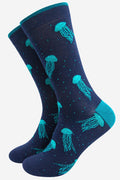 Men's Bamboo Socks - Blue, Jellyfish