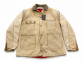 Vintage Carhartt Blanket Lined Chore Coat – Tan Duck Canvas Work Jacket – Men’s L
