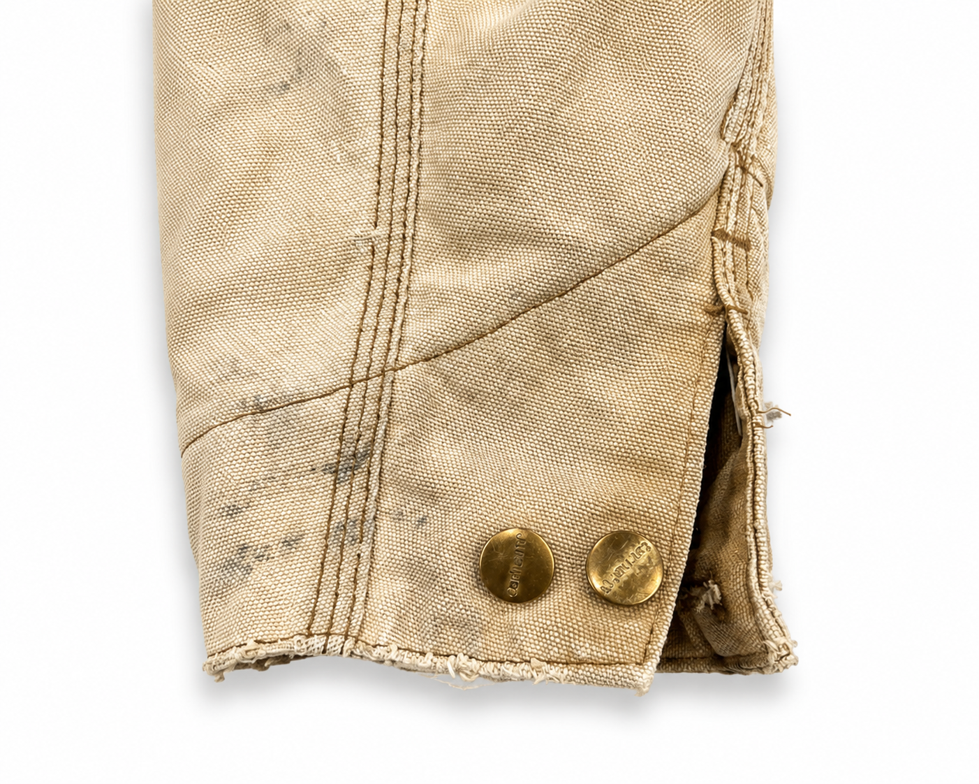 Vintage Carhartt Blanket Lined Chore Coat – Tan Duck Canvas Work Jacket – Men’s L