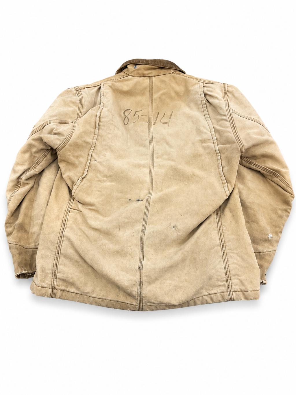 Vintage Carhartt Blanket Lined Chore Coat – Tan Duck Canvas Work Jacket – Men’s L