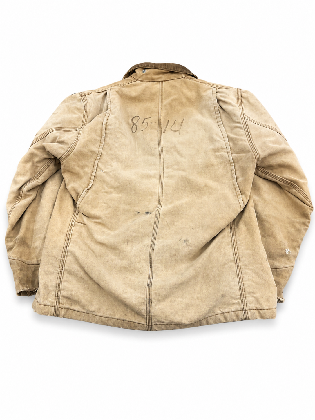 Vintage Carhartt Blanket Lined Chore Coat – Tan Duck Canvas Work Jacket – Men’s L