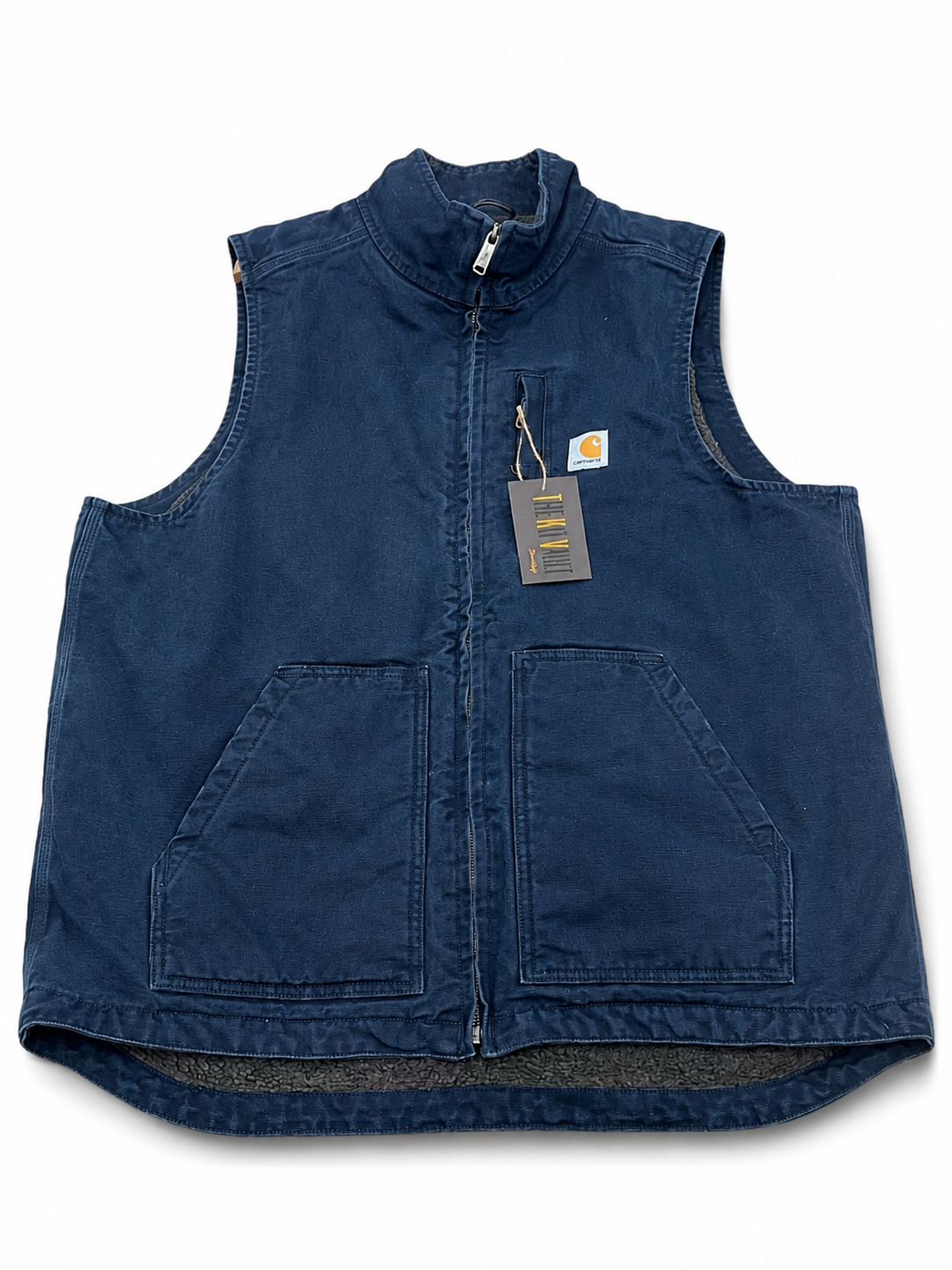 Carhartt Sherpa-Lined Work Vest Navy Blue – L