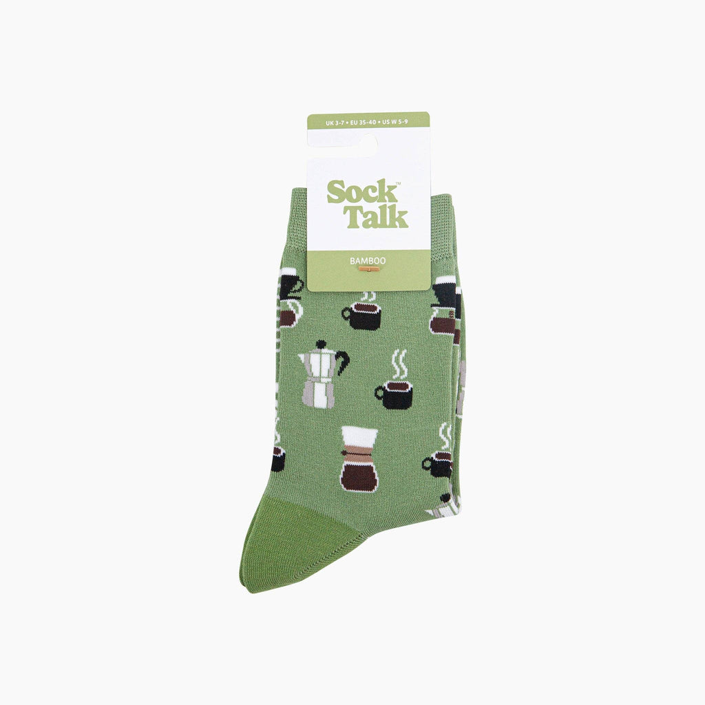 Coffee Lovers Bamboo Socks in Green
